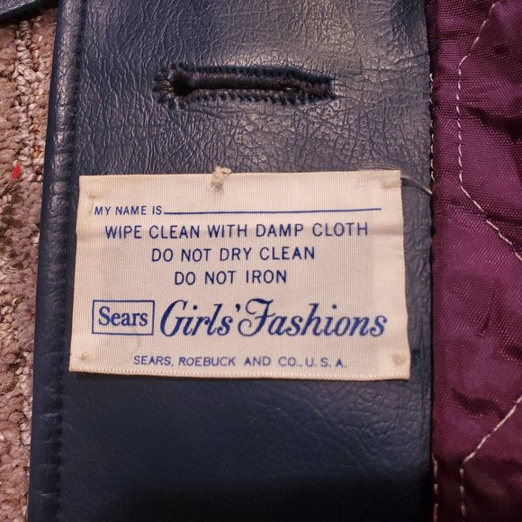 Blue Vintage Sears Genuine Leather Jacket - Picture 8 of 8